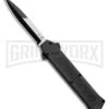 AKC F-16 Black D/A OTF Automatic Knife - Bayo Two Tone -Grindworx Shop AKC F 16 Black DA OTF Auto Bayo TT Plain BHQ 111245 jr large