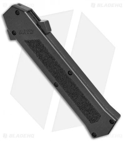 AKC F-16 D/A Bayonet OTF Automatic Knife Black (3.3" Satin) AKC F-16 D/A Bayonet OTF Automatic Knife Black (3.3" Satin) -Grindworx Shop AKC F 16 Black DA OTF Bayo Satin Plain BP 23852 jr spine