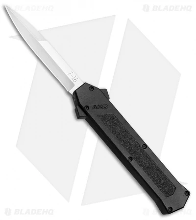 AKC F-16 D/A Bayonet OTF Automatic Knife Black (3.3" Satin) AKC F-16 D/A Bayonet OTF Automatic Knife Black (3.3" Satin) -Grindworx Shop AKC F 16 Black DA OTF Bayo Satin Plain BP 23852 jr