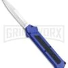 AKC F-16 Blue D/A OTF Automatic Knife - Bayo Satin Plain -Grindworx Shop AKC F 16 Blue DA OTF Bayo Satin Plain BP 23856 jr large