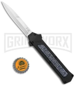 AKC F-16 Weave D/A OTF Automatic Knife - Bayo Satin Plain -Grindworx Shop AKC F 16 DA Bayo OTF Auto Knife Weave Satin BHQ 131607 jr bottlecap large