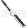 AKC F-16 White D/A OTF Automatic Knife - Bayo Two Tone Plain -Grindworx Shop AKC F 16 DA Bayo OTF Auto White TT BHQ 114660 jr large