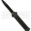 AKC F-16 OD Green D/A OTF Automatic Knife - Bayo Black Plain -Grindworx Shop AKC F 16 DA Bayonet OD Green Black BHQ 86948 er large