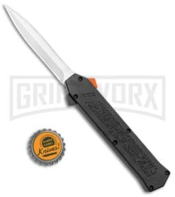 AKC F-16 Black D/A OTF Automatic Knife + Orange Button - Dagger Satin Plain 3 AKC F-16 Black D/A OTF Automatic Knife + Orange Button - Dagger Satin Plain -Grindworx Shop AKC F 16 DA Dagger OTF Auto Black Orange Button Satin BHQ 98892 jr bottlecap large