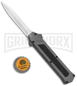AKC F-16 Gray D/A OTF Automatic Knife - Dagger Satin Plain 3 AKC F-16 Gray D/A OTF Automatic Knife - Dagger Satin Plain -Grindworx Shop AKC F 16 DA Dagger OTF Auto Gray Satin BHQ 92691 jr bottlecap large