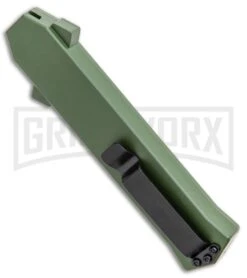 AKC F-16 OD Green D/A OTF Automatic Knife - Dagger Satin Plain 2 AKC F-16 OD Green D/A OTF Automatic Knife - Dagger Satin Plain -Grindworx Shop AKC F 16 DA Dagger OTF Auto OD Green Satin BHQ 95347 jr side large