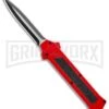 AKC F-16 Red D/A Dagger OTF Automatic Knife - Dagger Two Tone Plain -Grindworx Shop AKC F 16 DA Dagger OTF Auto Red TT BHQ 112389 jr large
