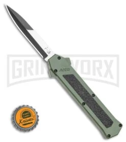 AKC F-16 OD Green D/A OTF Automatic Knife - Bayo Two TonePlain -Grindworx Shop AKC F 16 OD Green D A OTF Automatic Knife Bayo Two TonePlain GX 35588 LS Bottlecap large