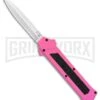 AKC F-16 Pink D/A OTF Automatic Knife - Bayonet Satin Plain -Grindworx Shop AKC F 16 Pink DA OTF Auto Bayo Satin GX 37618 jr large