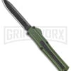 AKC F-20 Green D/A OTF Automatic Knife - Black Plain 3 AKC F-20 Green D/A OTF Automatic Knife - Black Plain -Grindworx Shop AKC F 20 DA Dagger OTF Auto OD Green Black BHQ 140846 jr large