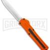 AKC F-20 Orange D/A OTF Drop Point Automatic Knife - Satin Plain -Grindworx Shop AKC F 20 DA Dagger OTF Auto Orange Satin BHQ 140491 jr large