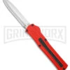 AKC F-20 Red Aluminum DBL Dagger OTF Automatic Knife - Satin Plain -Grindworx Shop AKC F 20 DA Dagger OTF Auto Red Aluminum Satin BHQ 179208 jr large