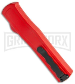 AKC F-20 Red D/A OTF Automatic Knife - Satin Plain -Grindworx Shop AKC F 20 DA Dagger OTF Auto Red Satin BHQ 140483 jr side large
