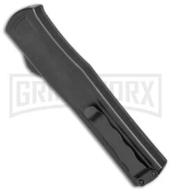 AKC F-20 Black W/ Wood Inlay D/A OTF Automatic Knife - Satin Plain 2 AKC F-20 Black W/ Wood Inlay D/A OTF Automatic Knife - Satin Plain -Grindworx Shop AKC F 20 DA SP OTF Auto Black Wood Inlay Satin BHQ 152445 jr side large