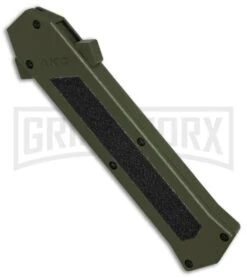 AKC F-16 OD Green D/A OTF Automatic Knife - Bayo Satin Plain 2 AKC F-16 OD Green D/A OTF Automatic Knife - Bayo Satin Plain -Grindworx Shop AKC F16 OD Green DA Bayo Satin Plain BP 25690 er spine large