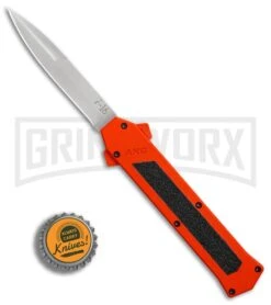 AKC F-16 Orange D/A OTF Automatic Knife - Bayo Satin Plain -Grindworx Shop AKC F16 Orange DA Bayo Satin Plain BP 25689 er bottlecap large