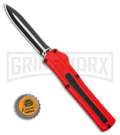 AKC F-20 D/A Dagger Dark Red Aluminum OTF Automatic Knife - Two Tone Plain 3 AKC F-20 D/A Dagger Dark Red Aluminum OTF Automatic Knife - Two Tone Plain -Grindworx Shop AKC F20 DA Dagger OTF AK Red Alum 3in Two Tone BHQ 178590 td size large