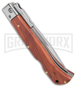 Italian Style 9" Roma Wood Automatic Swinguard - Polished Plain -Grindworx Shop AKC Italian Style 9in Roma DP Auto Swinguard Wood Polished BHQ 175961 jr side large