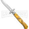 Italian Style 9" Roma Yellow Pearlex Automatic Swinguard - Polished Plain -Grindworx Shop AKC Italian Style 9in Roma DP Auto Swinguard Yellow Pearlex Polished BHQ 175957 jr large