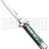 AKC 7.75" Leverletto Abalone Automatic Knife - Bayonet -Grindworx Shop AKC Leverletto Abalone Auto Bayo BHQ 92874 jr large