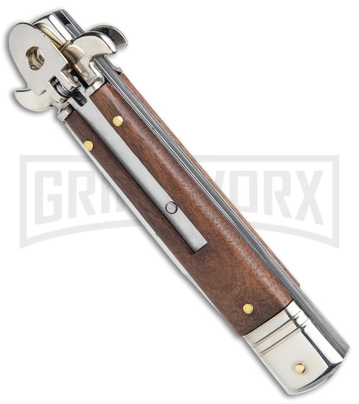 AKC 7.75" Bill DeShivs Leverletto Cocobolo Auto Knife - Satin Plain Bayonet AKC 7.75" Bill DeShivs Leverletto Cocobolo Auto Knife - Satin Plain Bayonet -Grindworx Shop AKC Leverletto LL Auto Italian Cocobolo Satin Bayo BHQ 139808 jr spine large