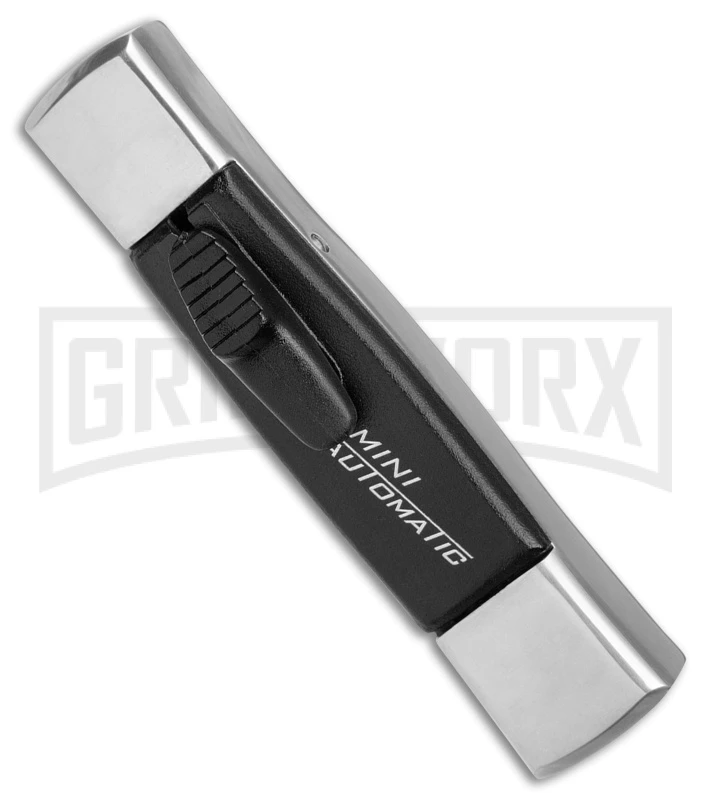 AKC Minion Concord Polish/Black OTF Automatic Knife - Flat Grind Satin Plain AKC Minion Concord Polish/Black OTF Automatic Knife - Flat Grind Satin Plain -Grindworx Shop AKC Minion Concord Polish Black OTF Auto Satin Flat GX 41031 jr spine large