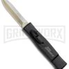 AKC Minion Concord Black OTF Automatic Knife - Dagger Gold Plain -Grindworx Shop AKC Minion OTF Concord Black Gold Dagger BHQ 52368 jr 2 large