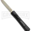 AKC Concord Black OTF Automatic Knife - Flat Gold Plain -Grindworx Shop AKC OTF Black Concord Gold Flat BHQ 52360 jr large