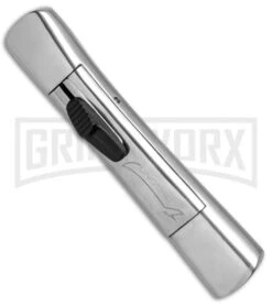 AKC Concord Polished OTF Automatic Knife - Satin Plain -Grindworx Shop AKC OTF Concord Silver Dagger BHQ 52365 jr spine large