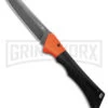AKC Smarty Black W/Orange Bolster Automatic Knife Reverse Tanto - Black SW Plain -Grindworx Shop AKC Smarty AK Black w Orange Bolster 3in BSW BHQ 184665 td large
