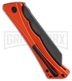 AKC Smarty Orange W/Black Bolster Automatic Knife Reverse Tanto - Black SW Plain -Grindworx Shop AKC Smarty AK Orange w Black Bolster 3in BSW BHQ 184676 td side large