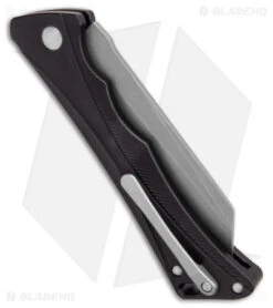 AKC Smarty Automatic Knife Button Lock Black Aluminum (3.3" Stonewash) 2 AKC Smarty Automatic Knife Button Lock Black Aluminum (3.3" Stonewash) -Grindworx Shop AKC Smarty Automatic Knife Button Lock Black Aluminum Stonewash2 side kc