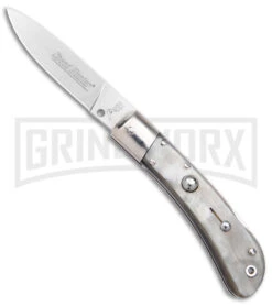 AKC Speed Hunter Dark/Light Horn Automatic Knife - Polish Plain