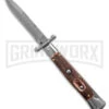 AKC Automatic Swinguard 9" Stag Bayonet Blade - Damascus Plain -Grindworx Shop AKC Stiletto Swinguard Automatic Knife Stag Horn w Sheath 4in Damascus Bayo BHQ 189377 hd large