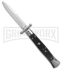 AKC 10" Black G-10 Roma Black Swinguard Automatic Knife - Satin Plain
