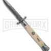 AKC 9" Italian Stiletto Swinguard Sim Ivory Automatic Knife - Damascus Plain -Grindworx Shop AKC Swinguard 9in Automatic Italian Stiletto Sim Ivory 4in Damascus Bayonet BHQ 180887 hd large