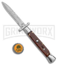 AKC Swinguard 9" Snakewood (Damascus Bayonet Blade) -Grindworx Shop AKC Swinguard 9in Snakewood Damascus Bayo GX 4274 jr bottlecap large