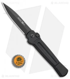 AKC X-treme Ace Automatic Knife Black (3.6" Black) -Grindworx Shop AKC X TREME ACE Side Opening Automatic Knife Black Black BHQ 100384 kp bottle cap