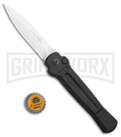 AKC X-treme Ace Black Automatic Knife - Satin Plain -Grindworx Shop AKC X TREME ACE Side Opening Automatic Knife Black Satin BHQ 100386 kp bottle cap large