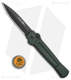 AKC X-treme Ace Automatic Knife Dark Green (3.6" Black) -Grindworx Shop AKC X TREME ACE Side Opening Automatic Knife Green Black BHQ 100385 kp bottle cap