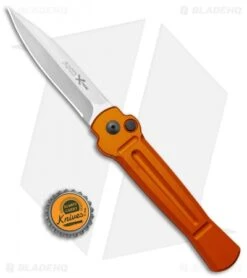 AKC X-treme Ace Automatic Knife Orange Aluminum (3.9" Satin) -Grindworx Shop AKC X Treme Ace Auto Orange Satin BHQ 139321 jr bottlecap