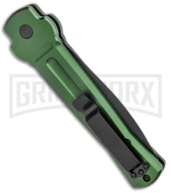 AKC X-treme Ace Green Automatic Knife - Black Two Tone Plain -Grindworx Shop AKC X treme Ace Auto Green Black TT ACE GTT BHQ 136921 jr side large