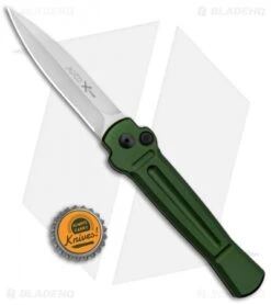 AKC X-treme Ace Automatic Knife Green (3.6" Stonewash) -Grindworx Shop AKC X treme Ace Auto Green SW BHQ 125448 jr bottlecap