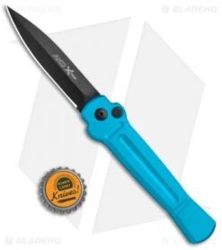 AKC X-treme Ace Automatic Knife Light Blue (3.6" Black) -Grindworx Shop AKC X treme Ace Auto Light Blue Black ACE LBLB BHQ 115396 jr bottlecap