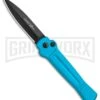 AKC X-treme ACE Light Blue Automatic Knife - Black -Grindworx Shop AKC X treme Ace Auto Light Blue Black ACE LBLB BHQ 115396 jr large