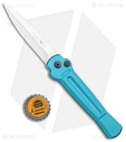 AKC X-treme Ace Automatic Knife Light Blue (3.6" Satin) -Grindworx Shop AKC X treme Ace Auto Light Blue Satin BHQ 105418 jr bottlecap