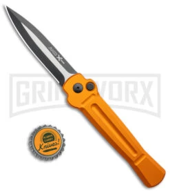 AKC X-treme Ace Orange Automatic Knife - Two Tone Dagger Plain 3 AKC X-treme Ace Orange Automatic Knife - Two Tone Dagger Plain -Grindworx Shop AKC X treme Ace Auto Orange TT BHQ 143389 jr bottlecap large