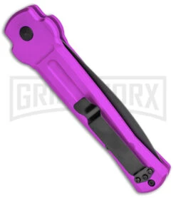 AKC X-treme Ace Purple Automatic Knife - Black Plain -Grindworx Shop AKC X treme Ace Auto Purple Black BHQ 179221 jr side large