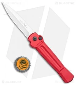 AKC X-treme Ace Automatic Knife Red Aluminum (3.9" Satin) -Grindworx Shop AKC X treme Ace Auto Red Satin BHQ 105468 jr bottlecap