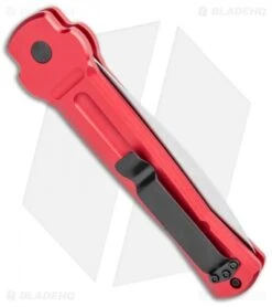 AKC X-treme Ace Automatic Knife Red Aluminum (3.9" Satin) -Grindworx Shop AKC X treme Ace Auto Red Satin BHQ 105468 jr side
